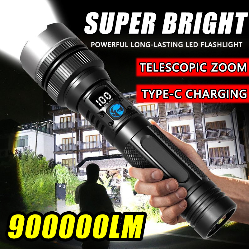 Outdoor Adventure Inc - 900000LM Powerful LED Flashlight Zoom Torch