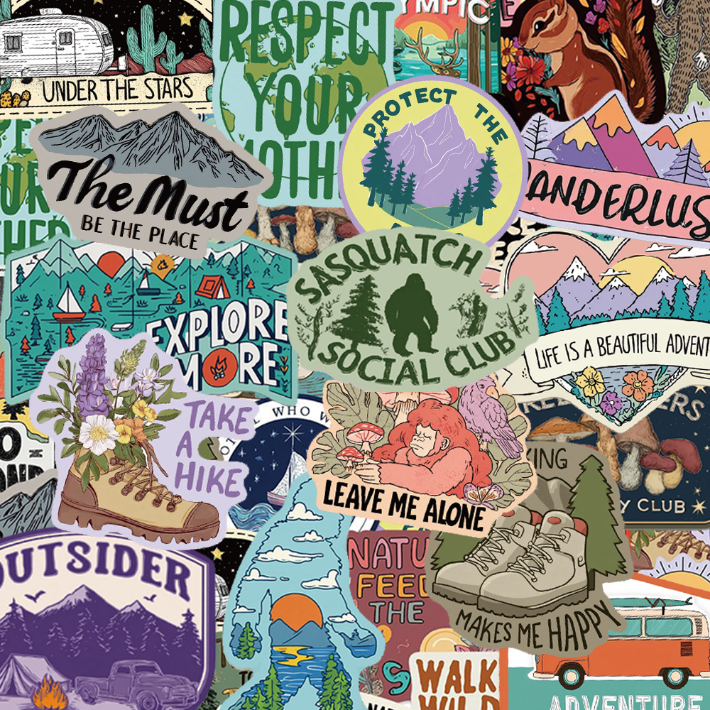 Outdoor Adventure Toys - 10/30/50pcs Cartoon Outdoor Nature Stickers Wild