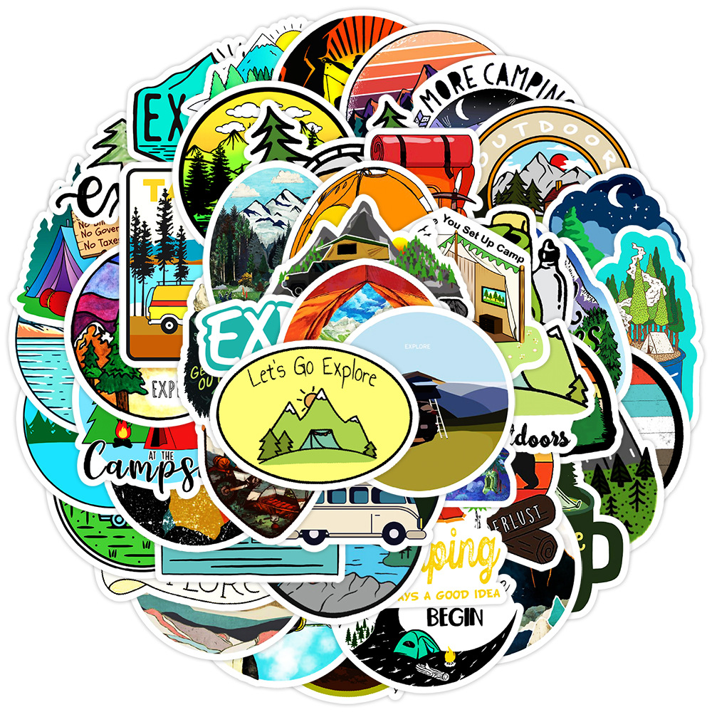 Outdoor Adventure Toys - 50PCS Sports Cartoon Stickers Outdoor Adventure