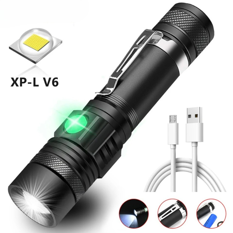 Outdoor Adventure Inc - 1000LM LED Flashlight Type-C Rechargeable Waterproof