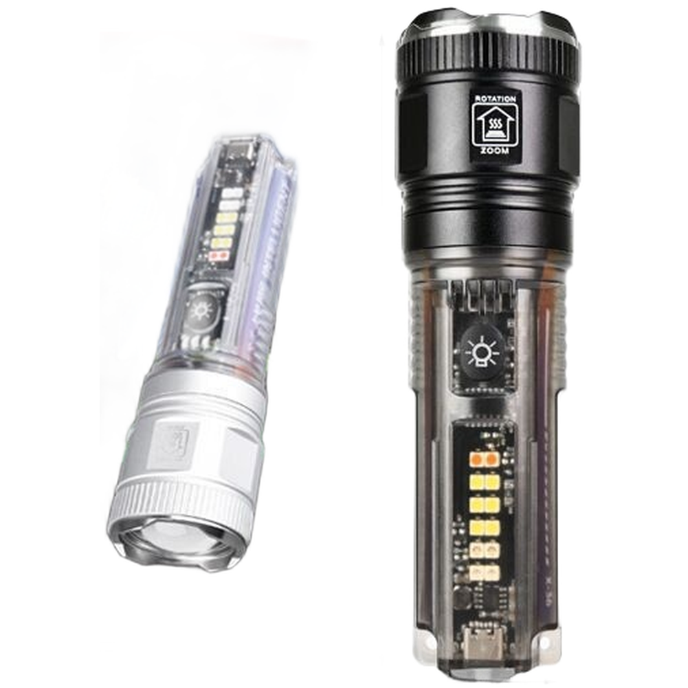 Outdoor Adventure Inc - Powerful 20W Rechargeable Flashlight with Solar