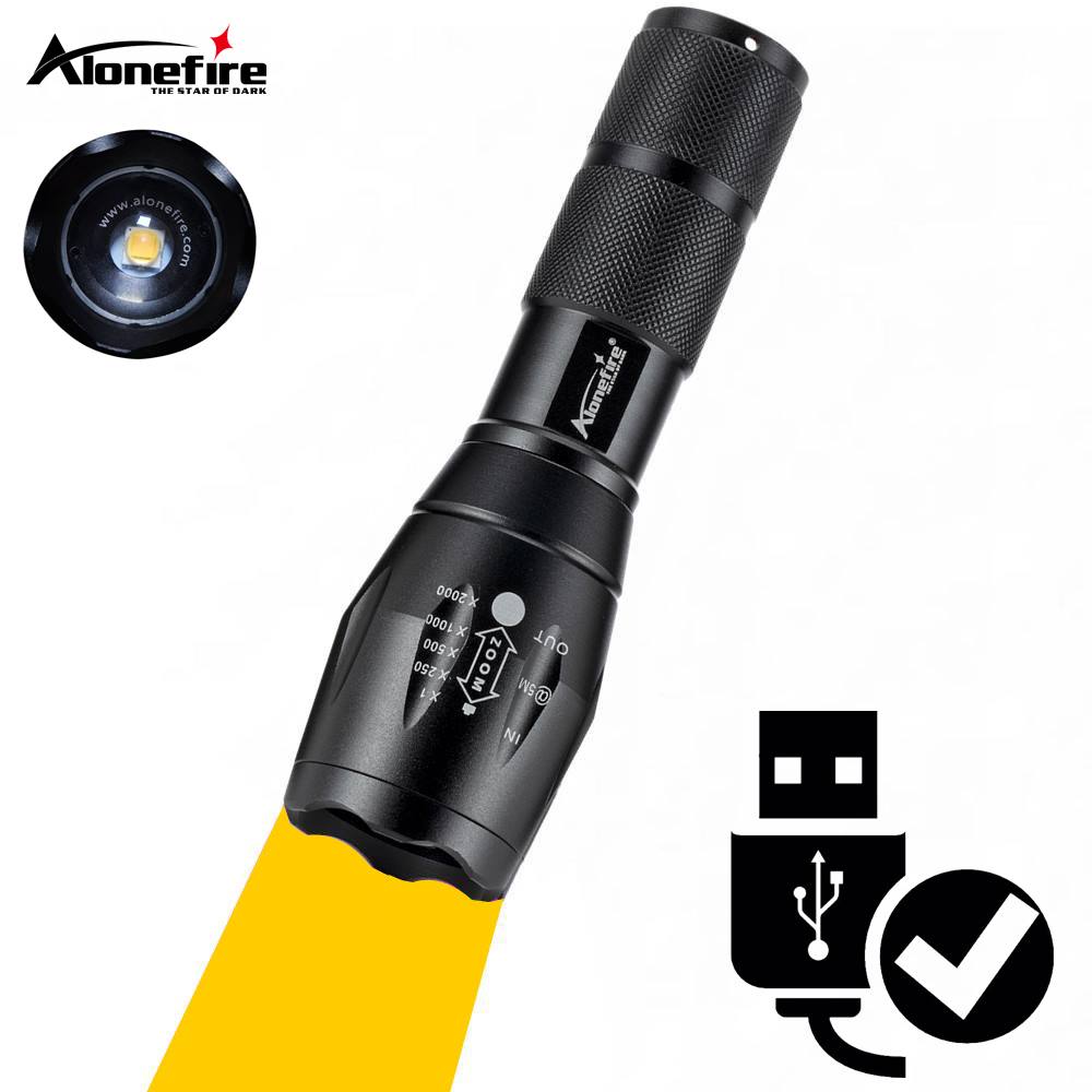 Outdoor Adventure Inc - Telescopic Zoom Orange lamp LED Flashlight