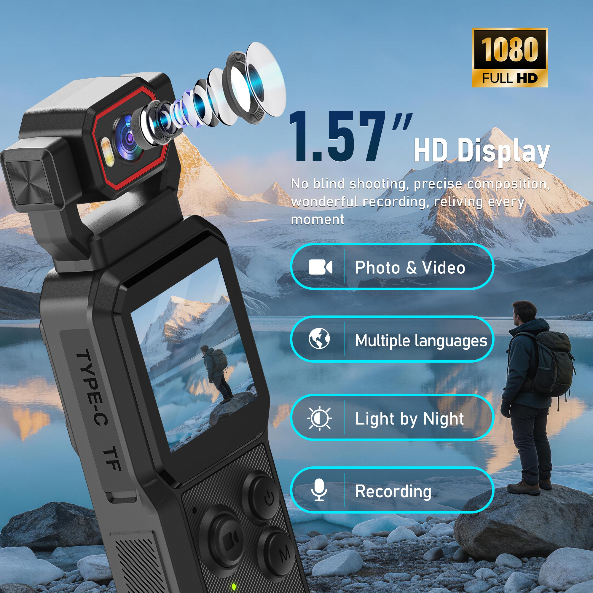 1080P Action Camera 180°/90° R - đánh giá và giá Outdoor Adventure Images
