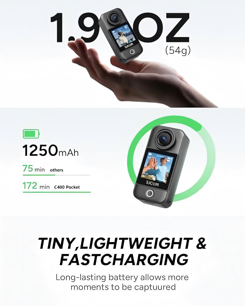 C400 Pocket SJCAM Wearable Mot - đánh giá và giá Outdoor Adventure Images