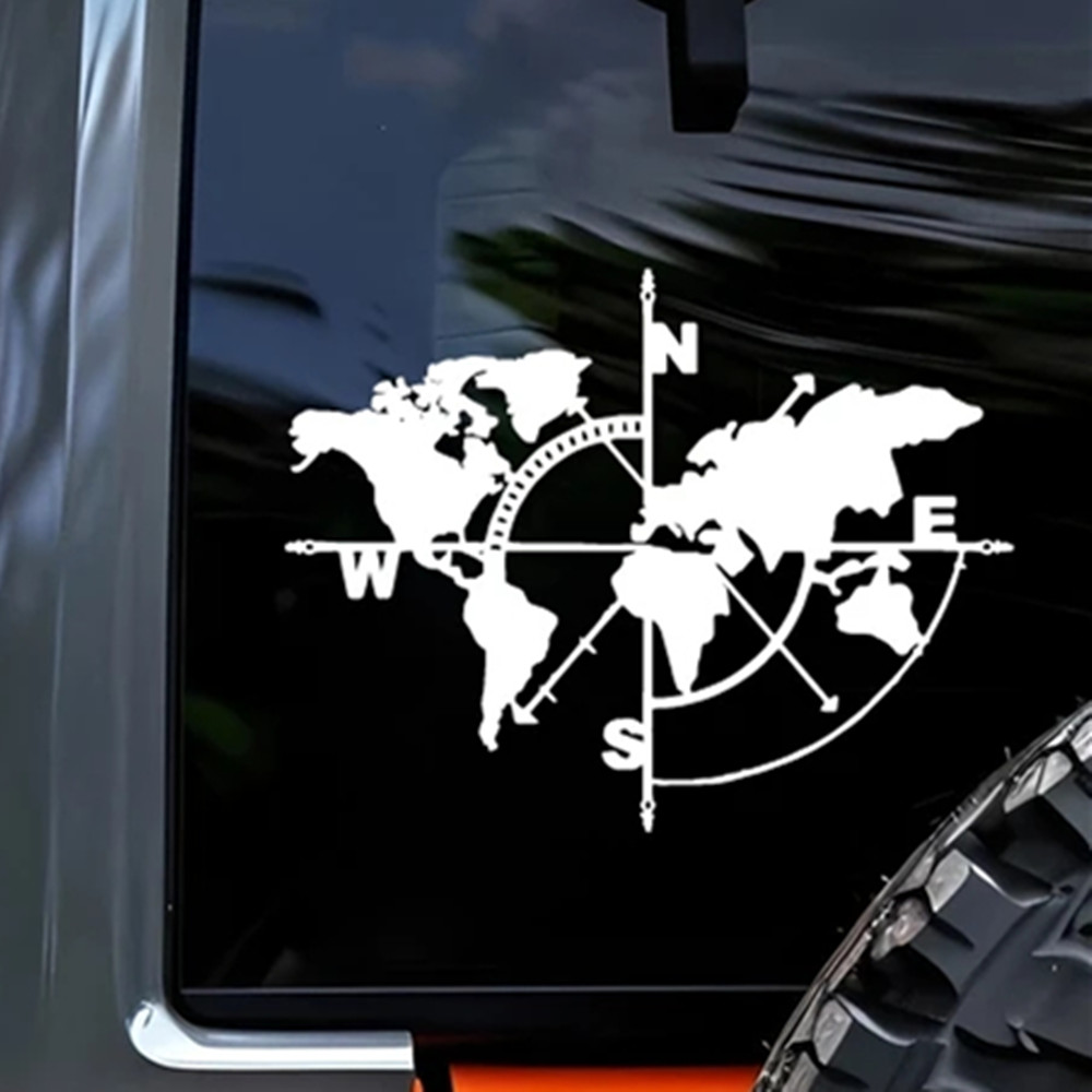 Compass World Map Vinyl Decal, - đánh giá và giá Outdoor Adventure Rv