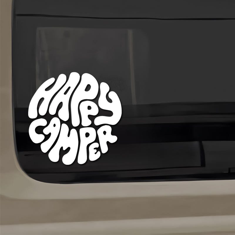Happy Camper Boho Vinyl Sticke - đánh giá và giá Outdoor Adventure Rv
